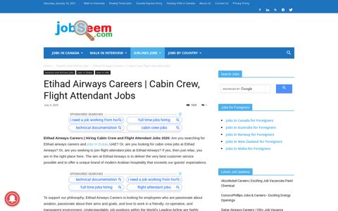 Etihad Airways Careers | Cabin Crew, Flight Attendant Jobs