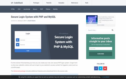 Secure Login System with PHP and MySQL - CodeShack