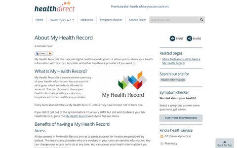 About My Health Record | healthdirect