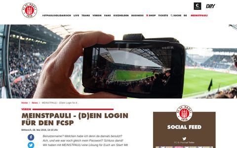 MEINSTPAULI - Dein Login für den FCSP - FC St. Pauli