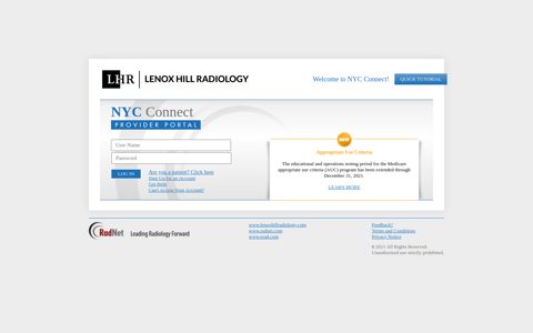 NYC Connect - Login - My Radiology Patients