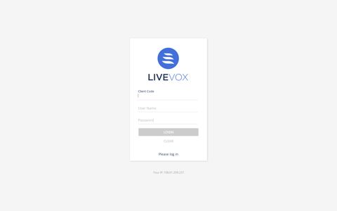 LiveVox - Login