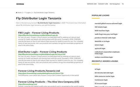 Flp Distributor Login Tanzania ❤️ One Click Access