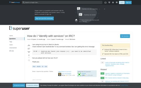How do I "identify with services" on IRC? - Super User