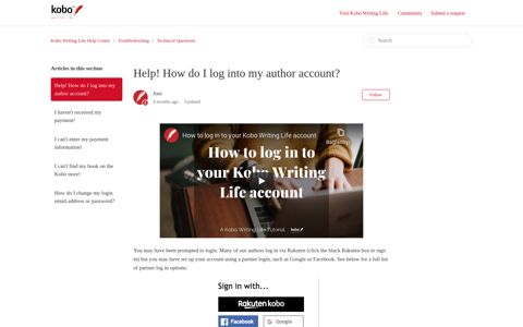 Help! How do I log into my author account? – Kobo Writing ...