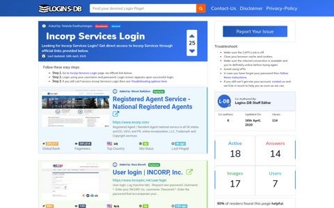 Incorp Services Login - Logins-DB