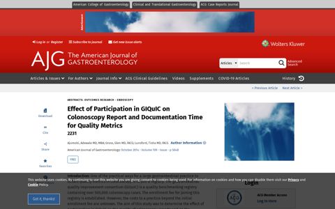 Effect of Participation in GIQuIC on Colonoscopy Report and ...