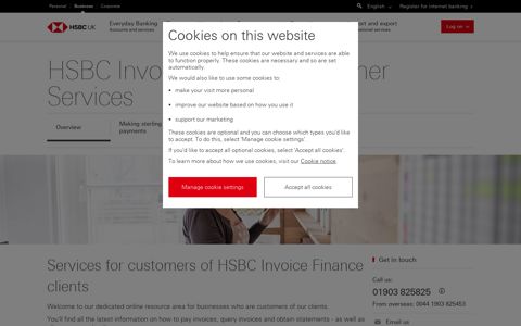 Customer Services | Invoice Finance | Business | HSBC