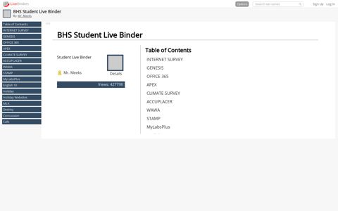 BHS Student Live Binder - LiveBinder