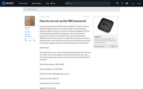 SOLVED: How do you set up the HBO password - Apple TV ...