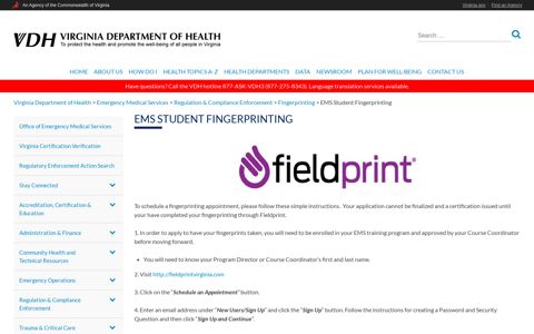 EMS Student Fingerprinting – Emergency Medical Services