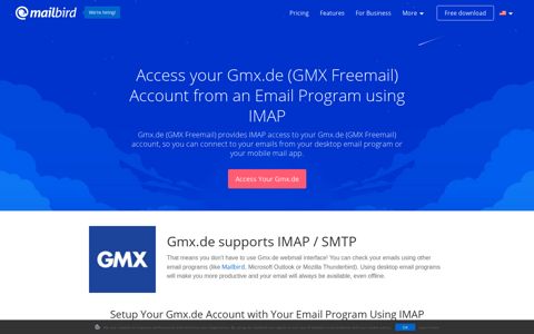 Access your Gmx.de (GMX Freemail) email with IMAP ...
