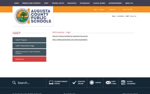 GED Academy - Login - Augusta County Public Schools
