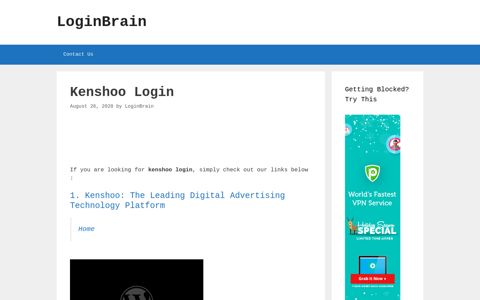 kenshoo login - LoginBrain