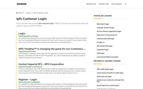 Ipfs Customer Login ❤️ One Click Access - iLoveLogin