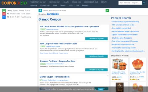 Glamoo Coupon - 10/2020 - Couponxoo.com