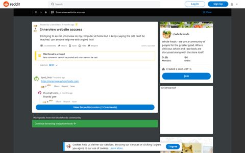 Innerview website acccess : wholefoods - Reddit
