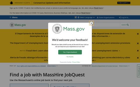 Find a job with MassHire JobQuest | Mass.gov