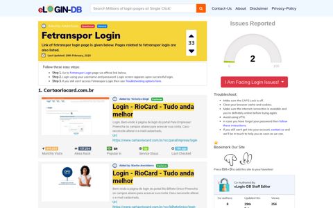 Fetranspor Login - A database full of login pages from all over ...