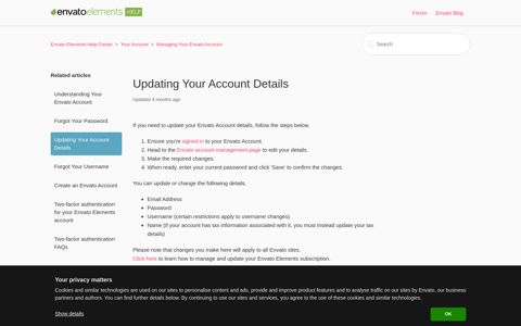 Updating Your Account Details – Envato Elements Help Center