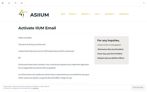 Activate IIUM Email – ASIIUM
