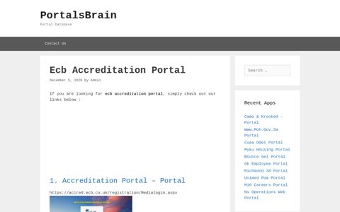 Ecb Accreditation - Accreditation Portal - Portal