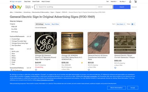 General Electric Sign In Original Advertising Signs (1930 ...