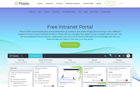 Free Intranet Portal - Flowlu