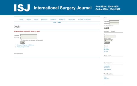Login - International Surgery Journal