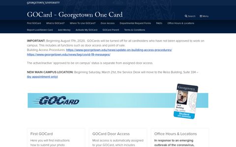 GOCard - Georgetown One Card | Georgetown University