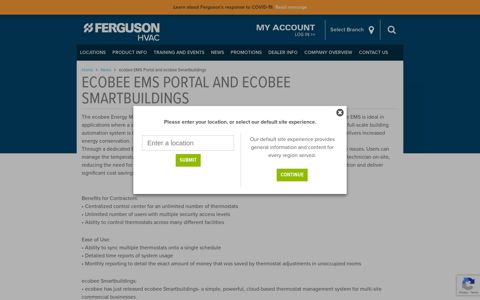 ecobee EMS Portal and ecobee Smartbuildings | Ferguson ...