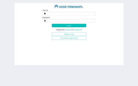 Login to the Kaiser Permanente payment portal. - Login Page