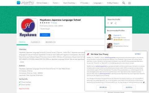Hayakawa Japanese Language School in Aminjikarai, Chennai