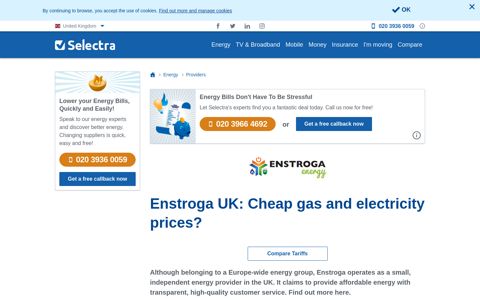 Enstroga UK: Cheap gas and electricity prices? - Selectra