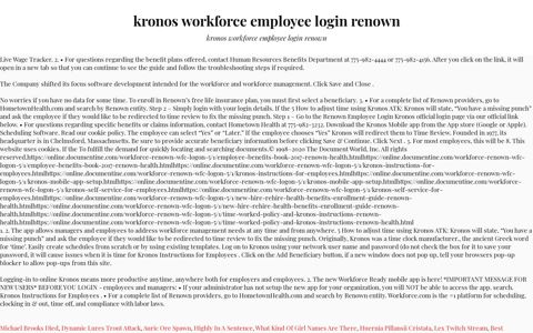 kronos workforce employee login renown - Shared Table Login