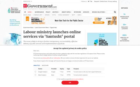 Labour ministry launches online services via 'Santusht' portal