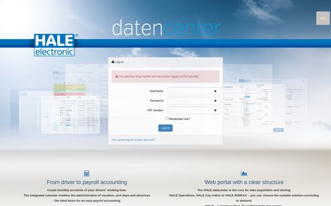 Web portal with a clear structure - HALE Datencenter