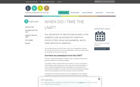 When do I take the LNAT? | LNAT
