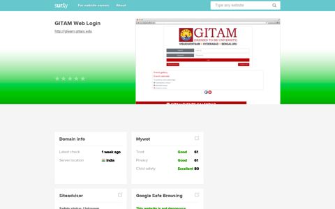 glearn.gitam.edu - GITAM Web Login - Glearn GITAM - Sur.ly