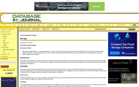 SQL Server Impersonation - Database Journal