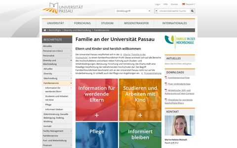 Familie an der Universität Passau • Universität Passau