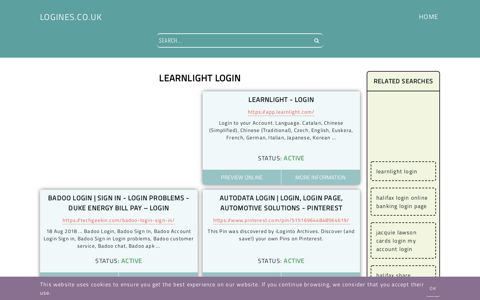 learnlight login - General Information about Login
