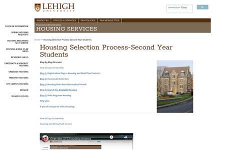 Housing Selection Process-Second Year Students | Finance ...