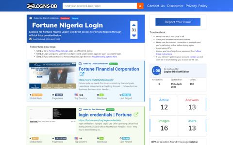 Fortune Nigeria Login - Logins-DB