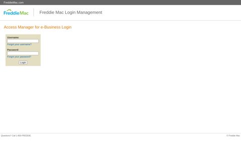 Access Manager for e-Business Login - Freddie Mac