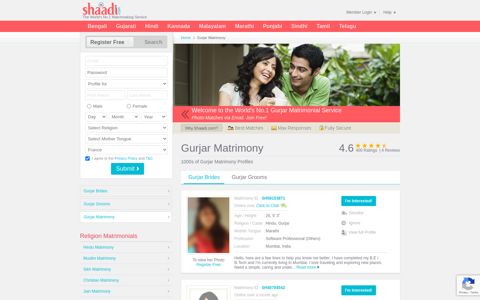 Gurjar Matrimony & Matrimonial Site - Shaadi.com