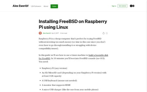 Installing FreeBSD on Raspberry Pi using Linux | by Alex ...