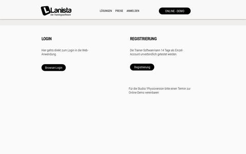 ANMELDEN | Lanista Training