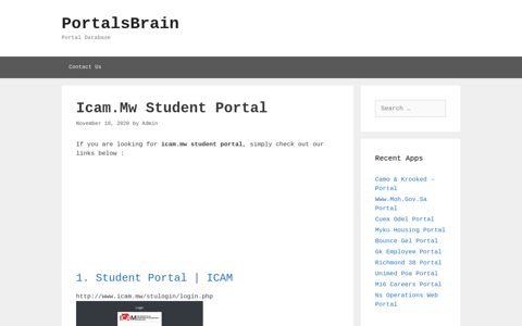 Icam.Mw Student - Student Portal | Icam