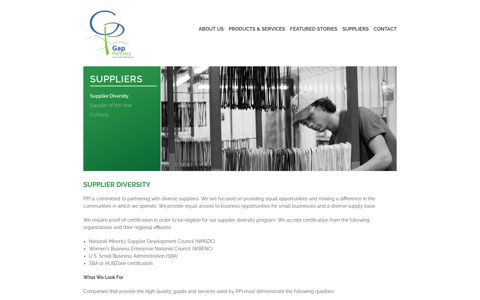Supplier Diversity | Gap Partners - PPI